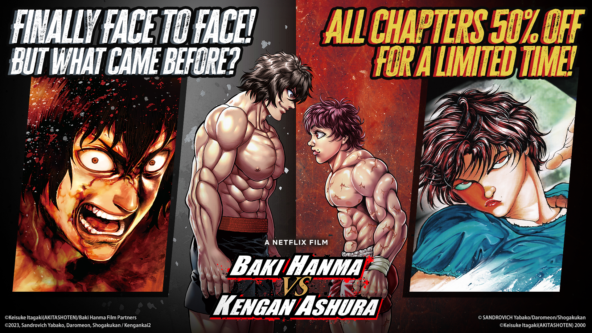 Baki Hanma VS Kengan Ashura Netflix movie campaign